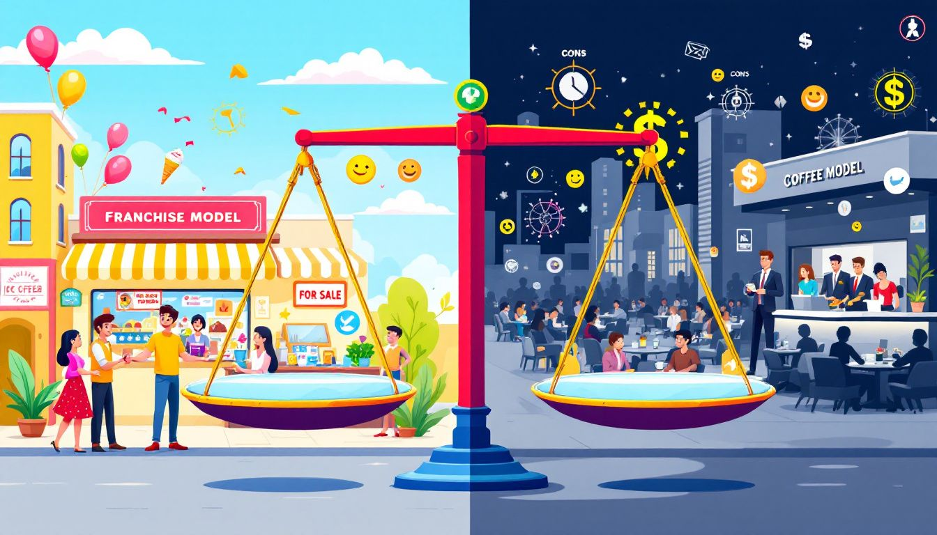 Comparison of ownership and control in franchises versus corporate businesses.